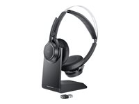 Dell Premier Wireless ANC Headset WL7022 - Micro-casque - Bluetooth - sans fil - Suppresseur de bruit actif - USB-A via adaptateur Bluetooth - certifié Zoom, Certifié pour Microsoft Teams - pour Latitude 5421, 55XX; OptiPlex 3090; Precision 3260, 7560, 7760; Vostro 15 7510, 5625 DELL-WL7022